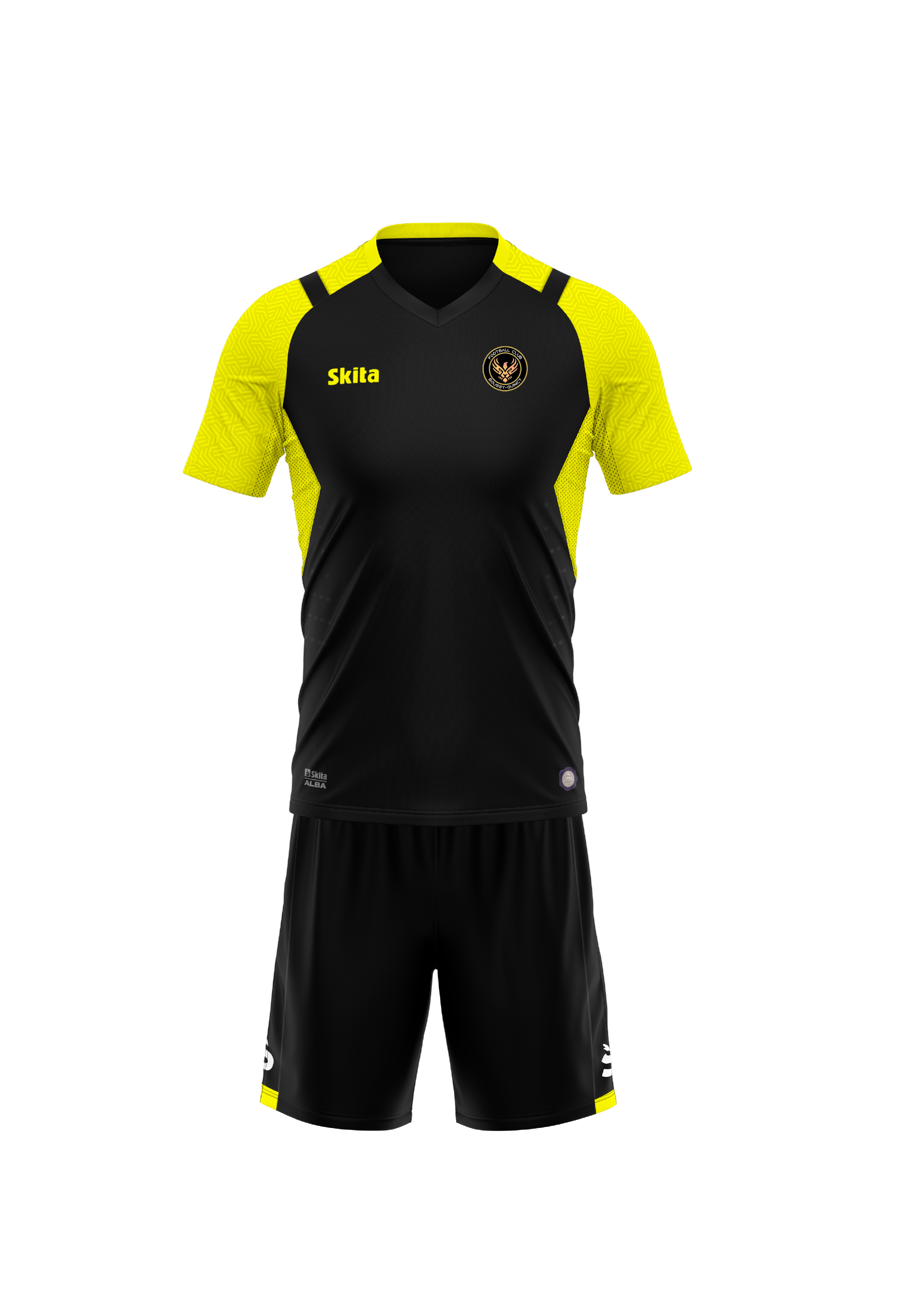 Maillot short ALBA noir/jaune fluo (BOUSSY-QUINCY)